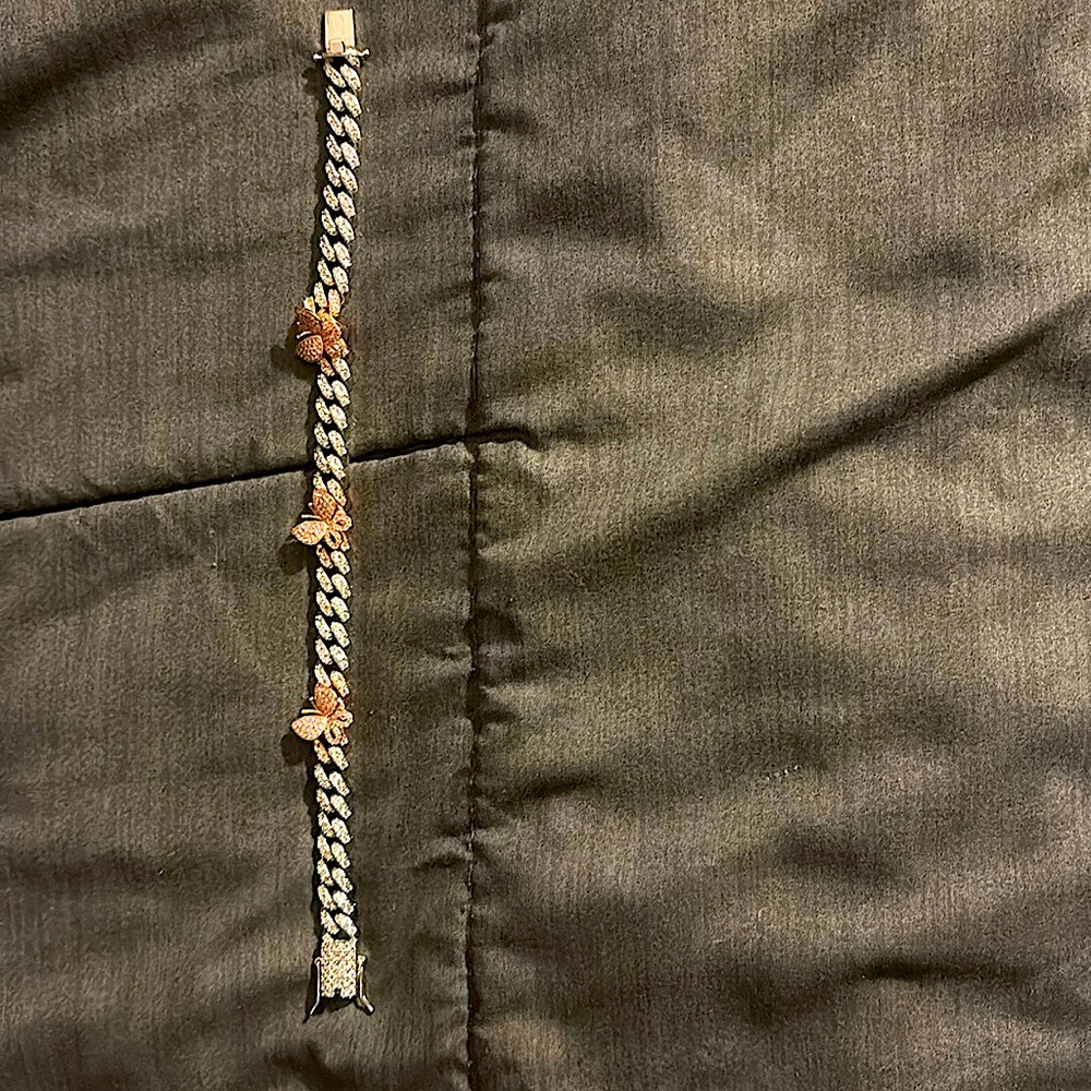 Zera Rose Gold and silver Butterfly Anklet